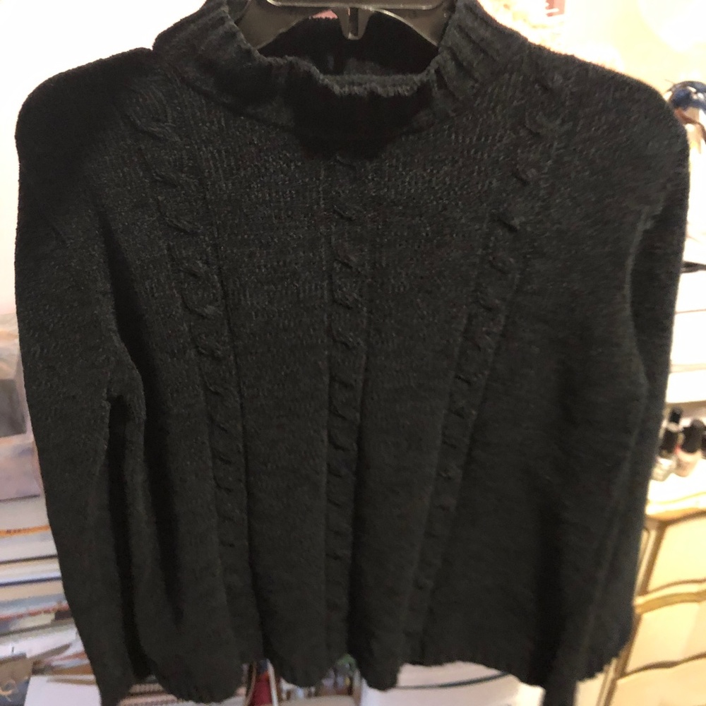 Minimalist Vintage Black Basic Oversize Velour Ch… - image 7